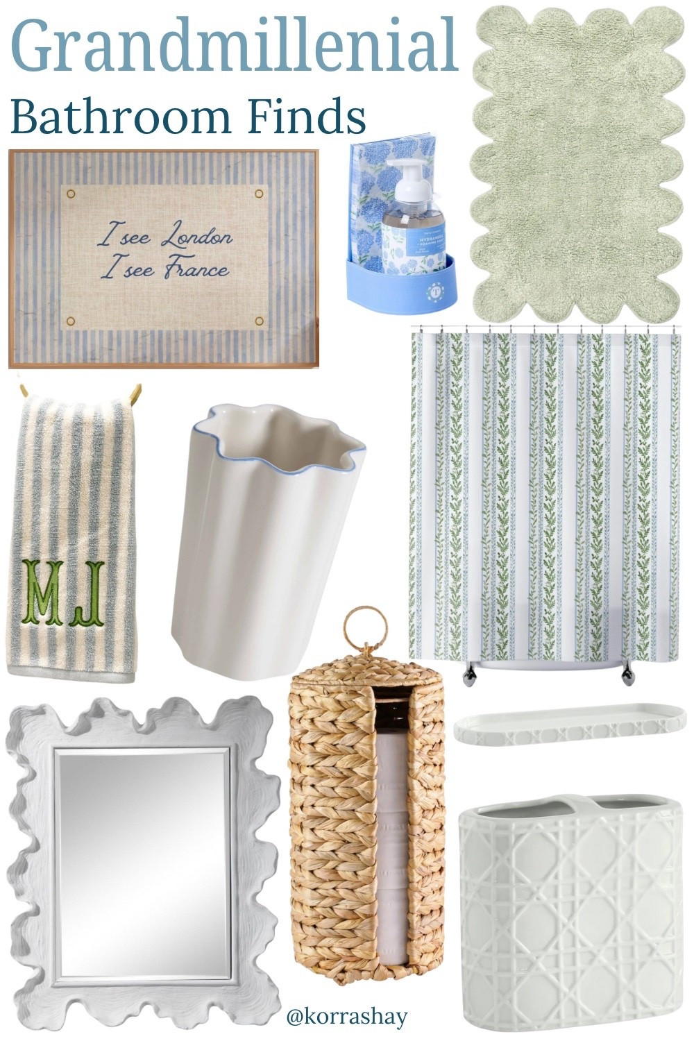 Grandmillenial bathroom finds! Classic but colorful bath decor finds and ideas 💙

#LTKHome #LTKFamily