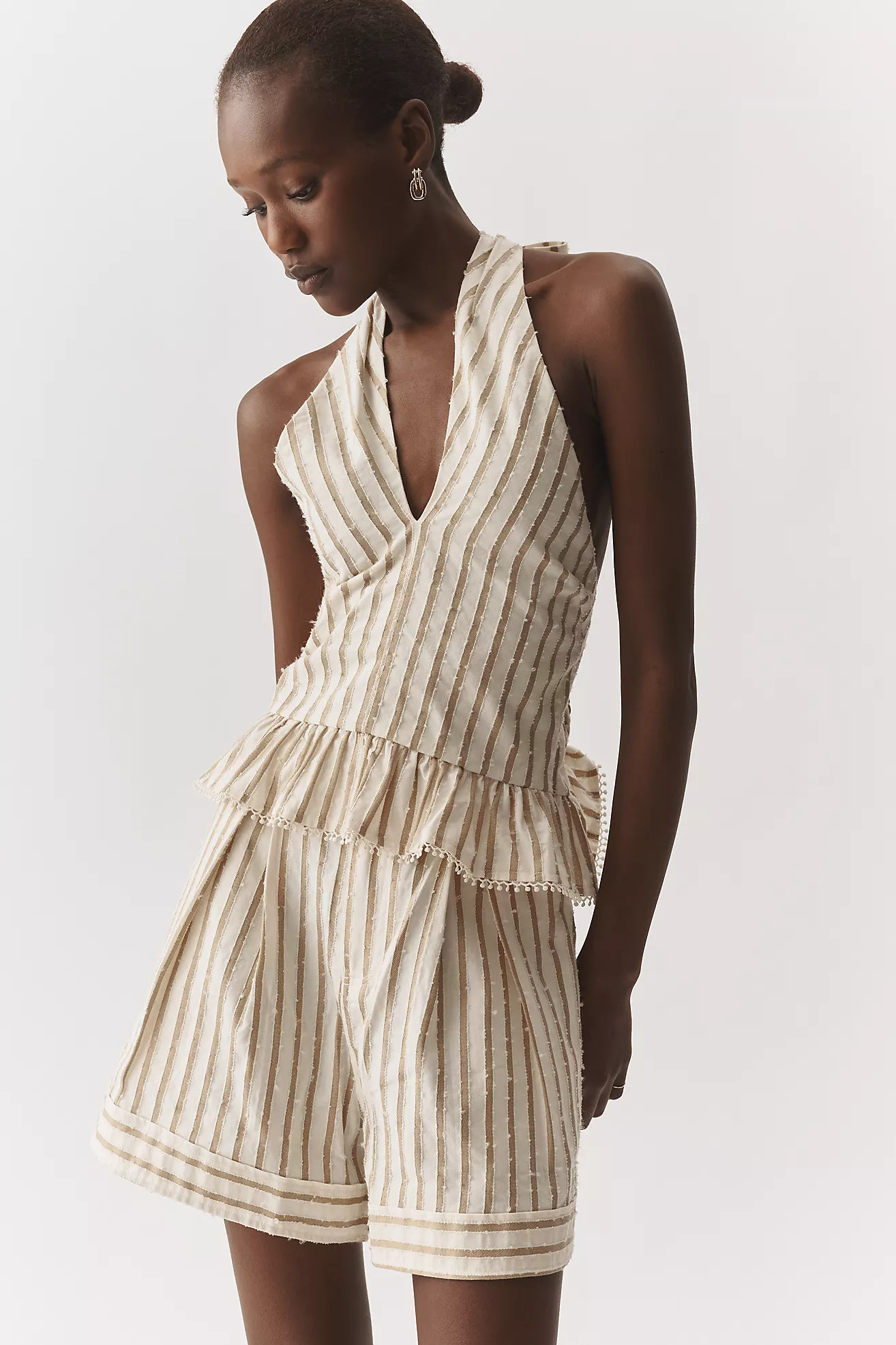 En Saison Halter Neck Peplum Blouse | Anthropologie (US)
