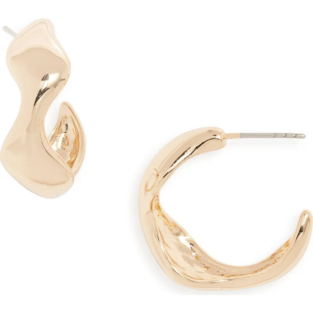 Open Edit Wavy Molten Hoop Earrings in Gold at Nordstrom Rack | Nordstrom Rack