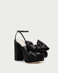 Kiki Black Satin Platform Sandal | Loeffler Randall