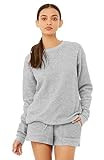 Bella Canvas Women's Sueded Crew Sweatshirt, Athletic Heather, Medium | Amazon (US)