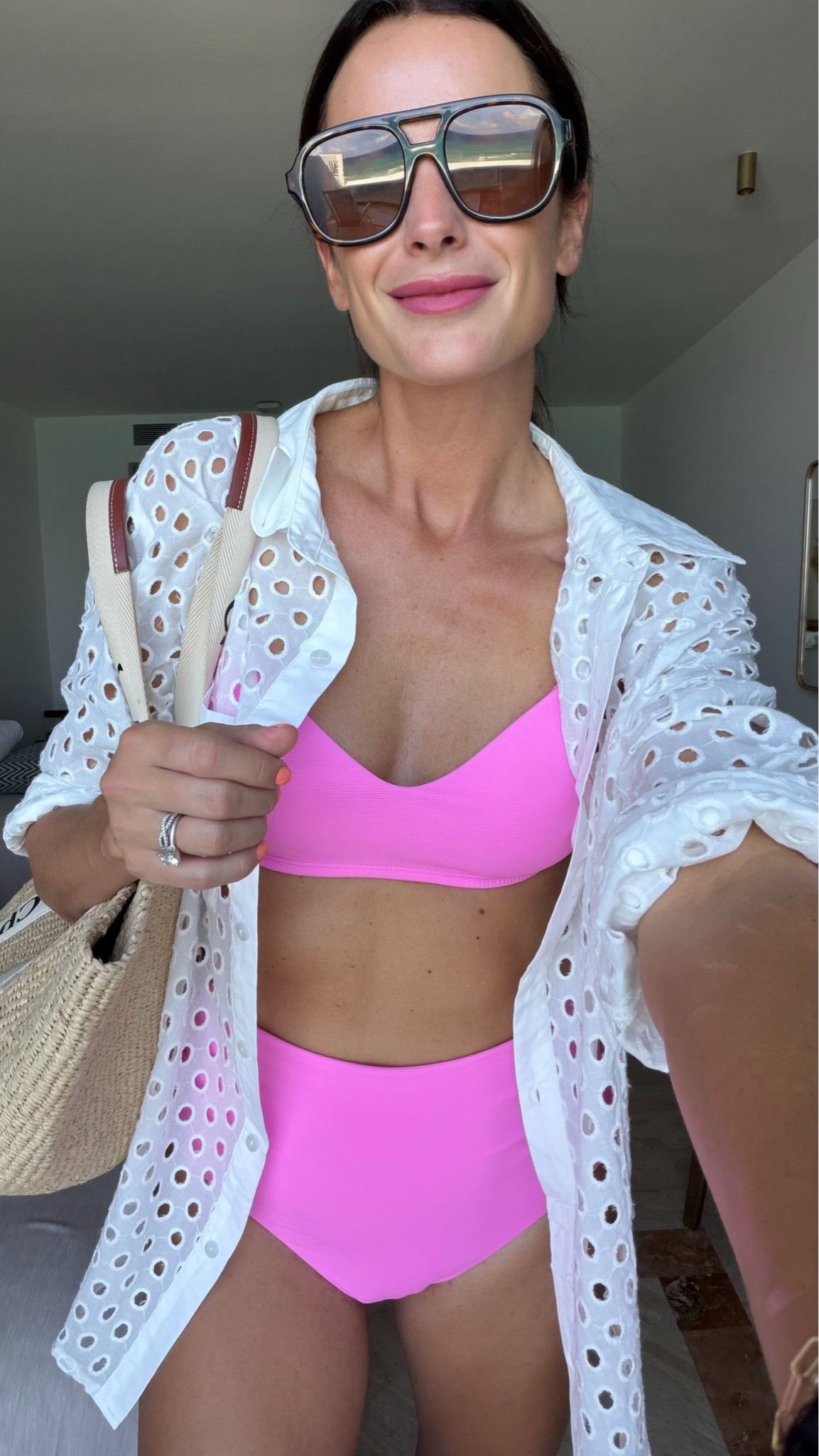 The first swimsuit I wore in Mexico is this super flattering one from Walmart that I also have in black. I wear a small top and M bottoms.

#LTKTravel #LTKSwim