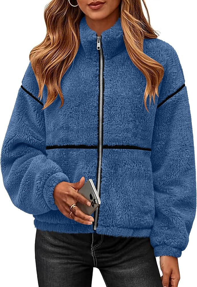 Rapbin Womens Sherpa Fleece Jacket Zip Up Winter Coats | Amazon (US)