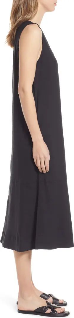 Nordstrom Sleeveless V-Neck Linen Blend Midi Dress | Nordstrom | Nordstrom