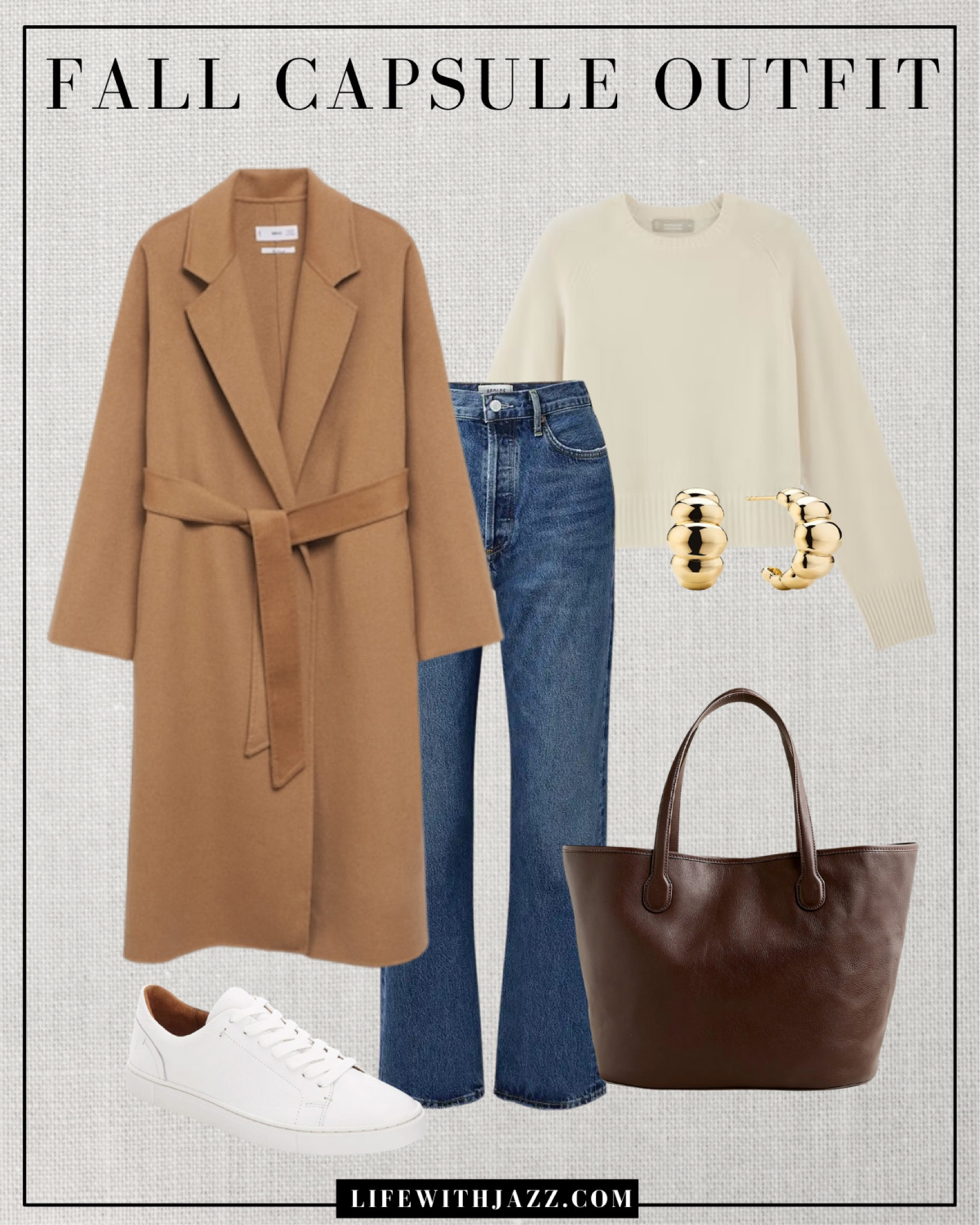Fall capsule outfit 🤎 

Camel coat / cream cashmere sweater / blue ankle jeans / white sneakers / gold earrings / leather tote bag /  Madewell / Nordstrom / fall style / fall fashion / fc24

#LTKSeasonal #LTKStyleTip