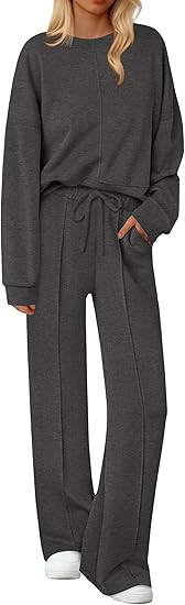 Ekouaer Pajama Sets for Women 2 Piece Lounge Sets Long Sleeve Sleepwear Top and Pants Cozy Pjs Lo... | Amazon (US)