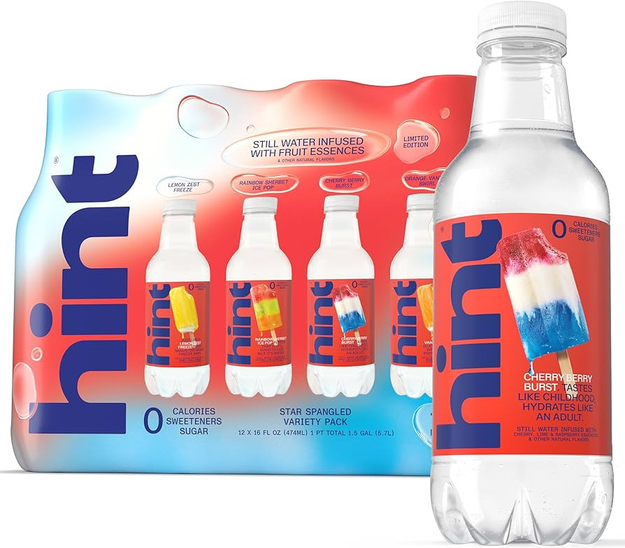 Hint Fruit-Infused Bottled Water, Star Spangled Variety Pack - Sugar Free Flavored Water with Zer... | Amazon (US)