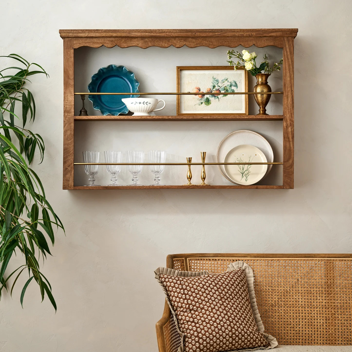 Jolene Wood and Brass Display Shelf | Magnolia