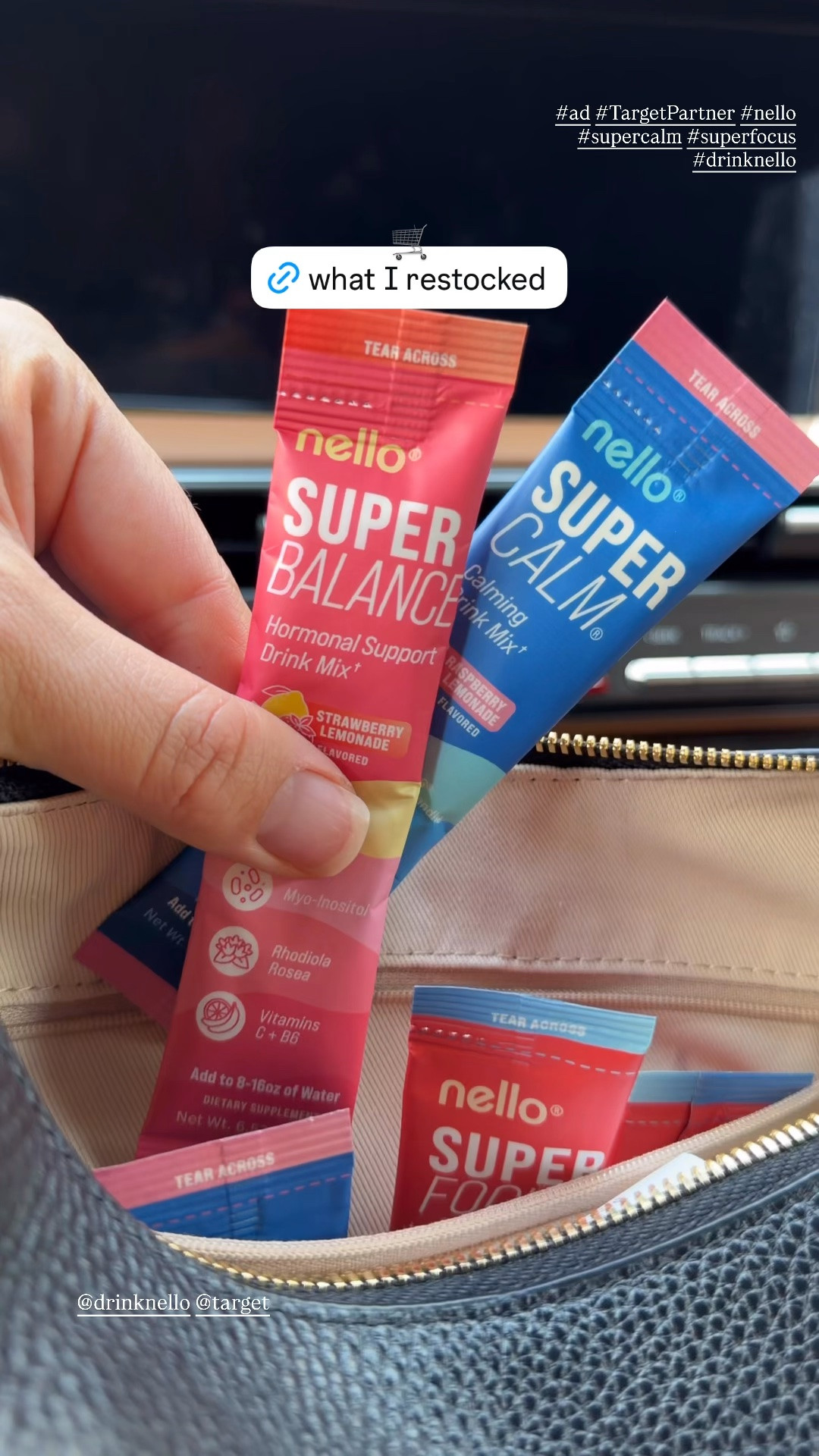 #ad @Nello is a science-backed supplement for everyday wellness — supporting calm, focus, sleep, or mood balance! Just mix into your water or tea for an easy way to improve your daily routine! Available at @Target! #TargetPartner #nello #supercalm #superfocus #drinknello
@shop.ltk #liketkit

#LTKootd #LTKmomlife #LTKmorningroutine