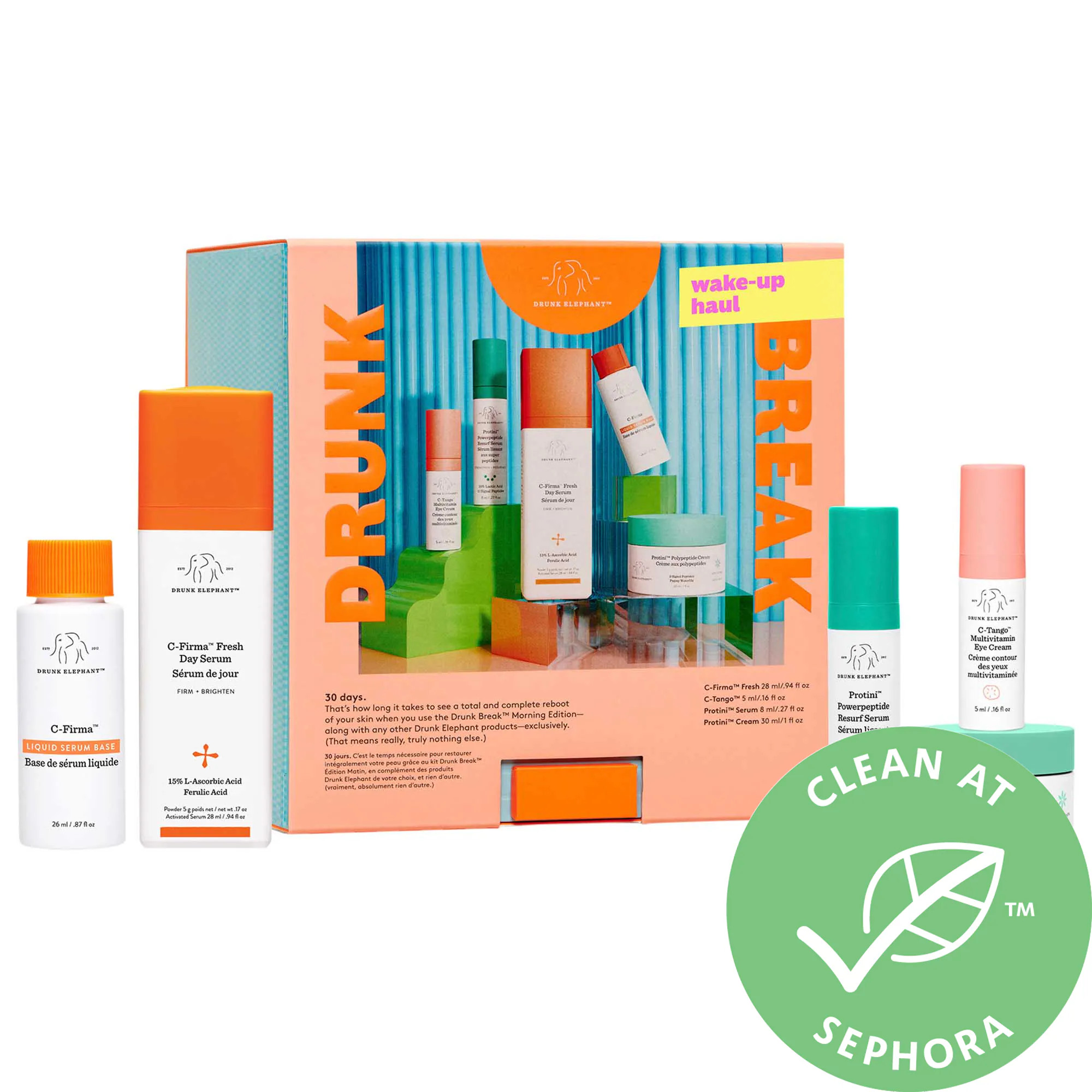 Drunk Elephant Drunk Break: Wake-up Haul Day Kit | Sephora (US)