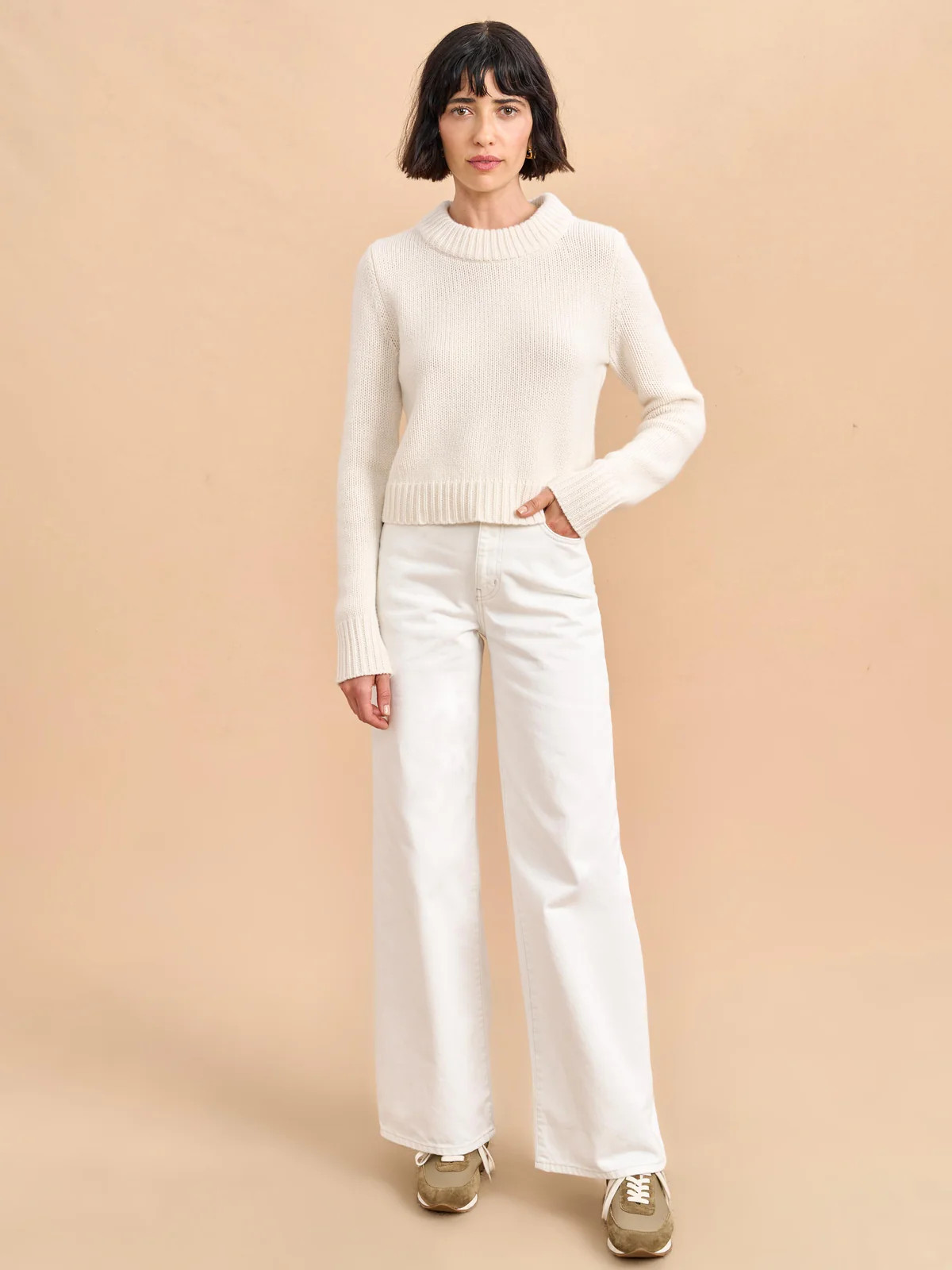 Cream Solid Mini Marin Sweater | La Ligne | La Ligne