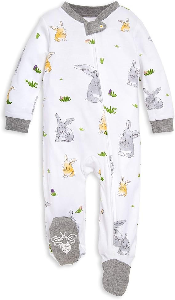 Burt's Bees Baby Boys' Sleep and Play PJs, 100% Organic Cotton One-Piece Romper Jumpsuit Zip Fron... | Amazon (US)