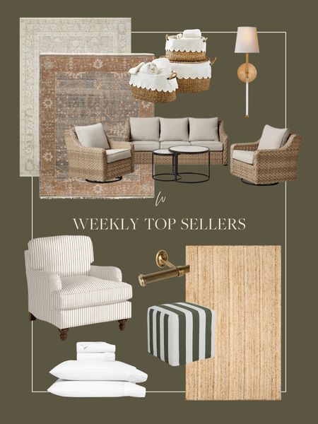 This week’s top sellers! You guys are obsessing over these dainty scalloped baskets that I added to baby girl’s nursery! This Eton club chair has been a favorite over the last few weeks too! Our Walmart outdoor patio set is still on sale, as are many of these items too! 

#LTKstyletip #LTKhome #LTKsalealert