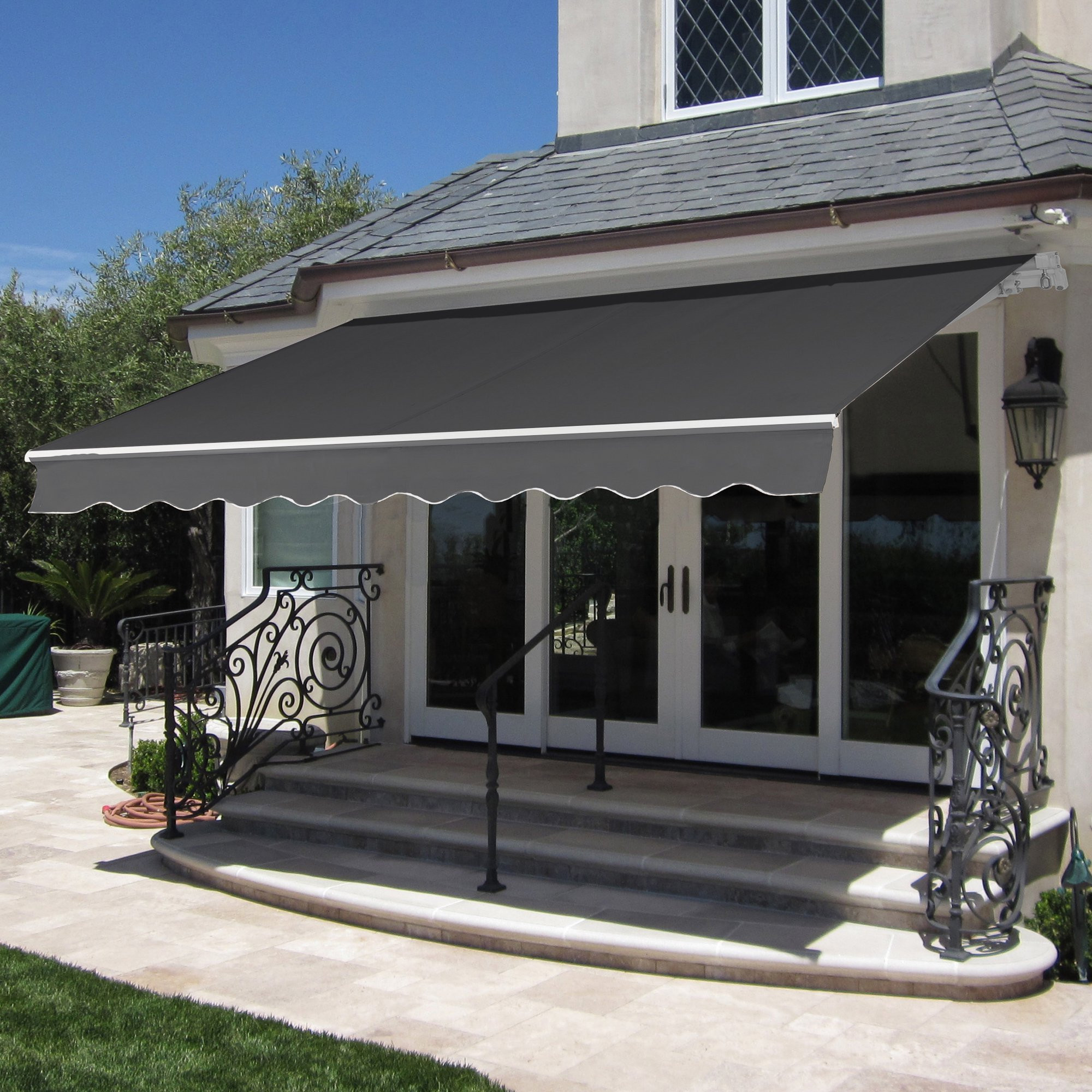 Best Choice Products 98x80in Retractable Patio Awning, Sun Shade Cover w/ Aluminum Frame, Crank H... | Walmart (US)
