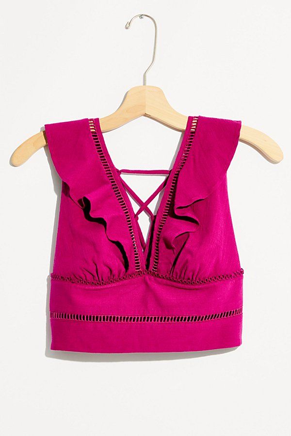 Lillian Lace-Up Tank by Free People, Myrtle Magenta, XS | Free People (Global - UK&FR Excluded)