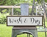 Handmade Farmhouse Style Framed Wood Wash and Dry Sign for Laundry Room, 2 Sizes Available | Amazon (US)