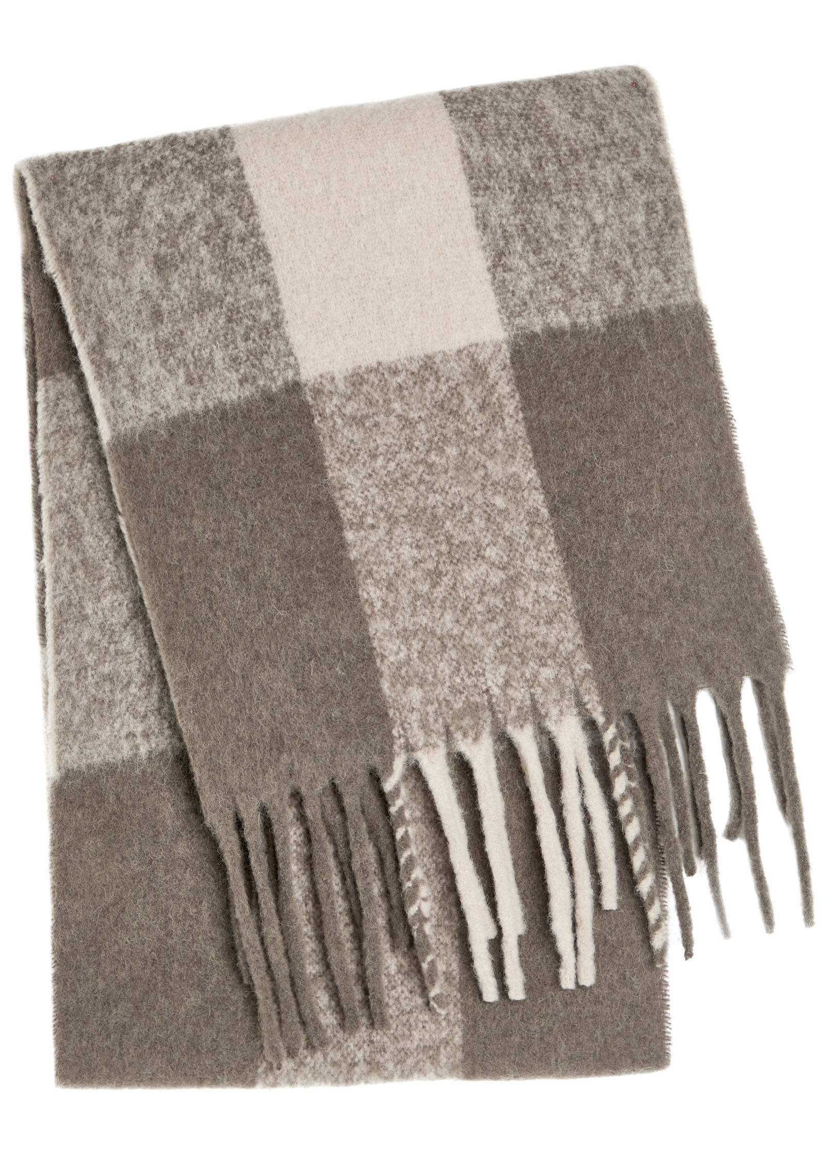 Boucle Cloud checked alpaca-blend scarf | Harvey Nichols