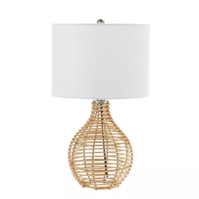 20" Bryce Rattan Silverwood Table Lamp (Includes LED Light Bulb) Light Brown - Decor Therapy | Target