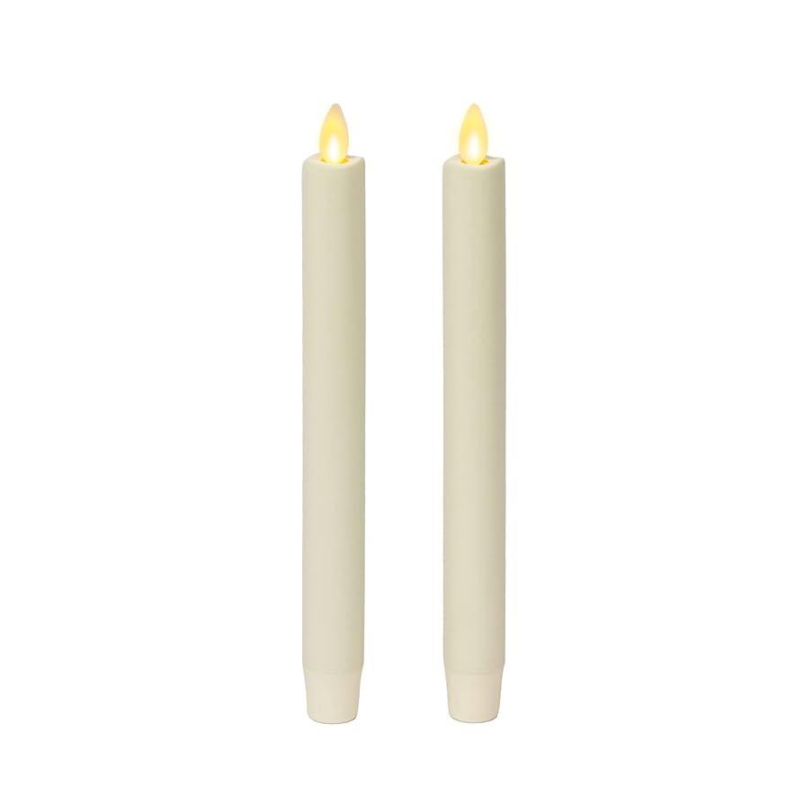 Luminara Set of 2 Moving Flame LED Taper (1x9.75), Flameless Candle, Melted Edge, Smooth Wax, Uns... | Amazon (US)