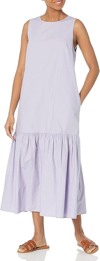 The Drop Women's Ilana Loose Sleeveless Wide-Hem Poplin Maxi Dress | Amazon (US)
