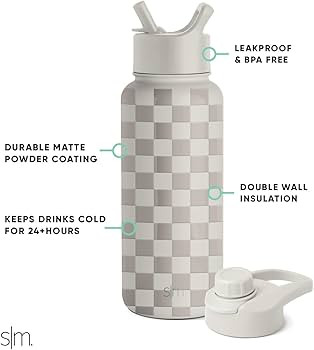 Simple Modern Water Bottle with Straw and Chug Lid Vacuum Insulated Stainless Steel Metal Thermos... | Amazon (US)