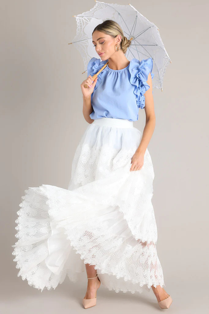 Elegance Above All White Maxi Skirt | Red Dress