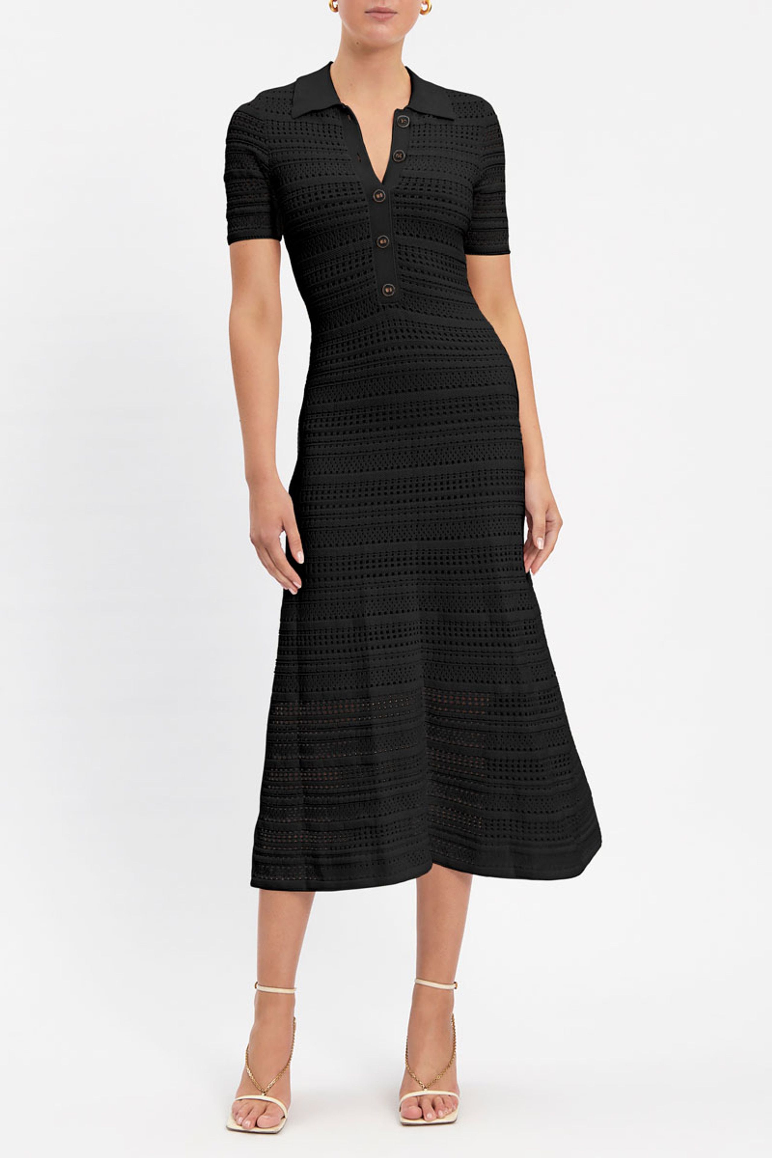 Magnolia Knit Midi Dress Black | Rebecca Vallance (AU)