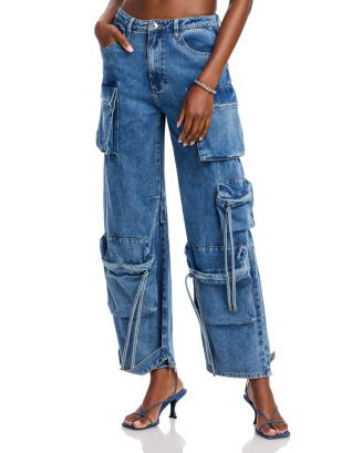 STEVE MADDEN Duo Cargo Jeans in Blue Denim  | Bloomingdale's Women | Bloomingdale's (US)