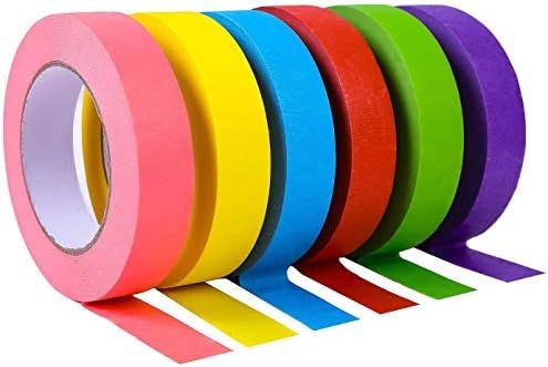 Colored Masking Tape, Colored Painters Tape for Arts & Crafts, Labeling or Coding - 6 Different C... | Amazon (US)