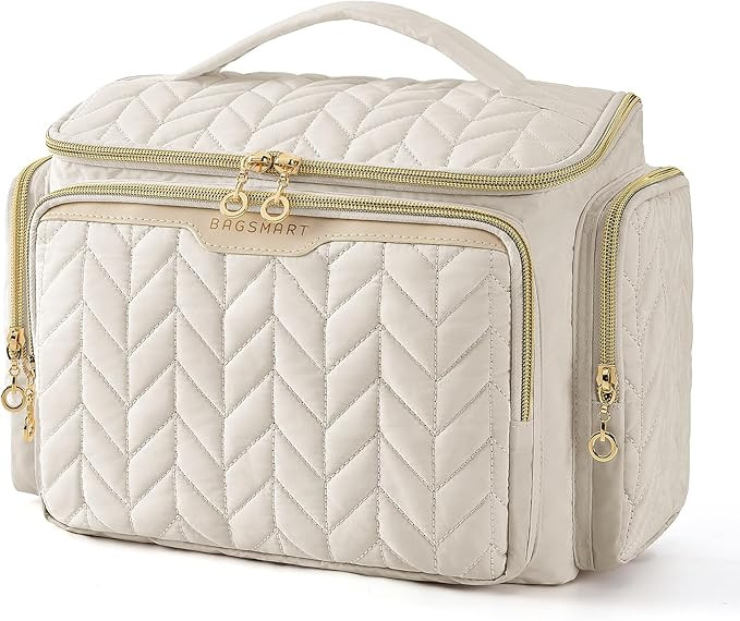 BAGSMART Travel Toiletry Bag, Large Wide-open Travel Bag for Toiletries, Makeup Cosmetic Travel B... | Amazon (US)