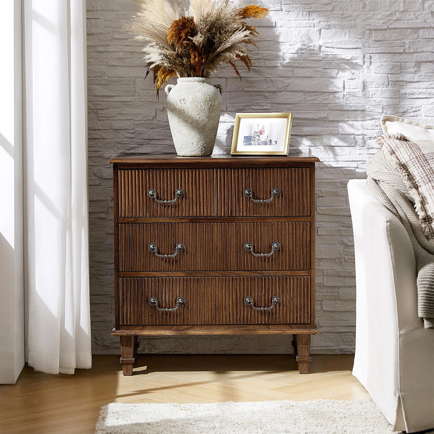 Kaybri 28"W Solid Paulownia Wood 4-Drawer End Table with Charging Station | Wayfair North America