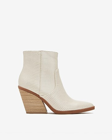 Stacked Heel Western Booties | Express