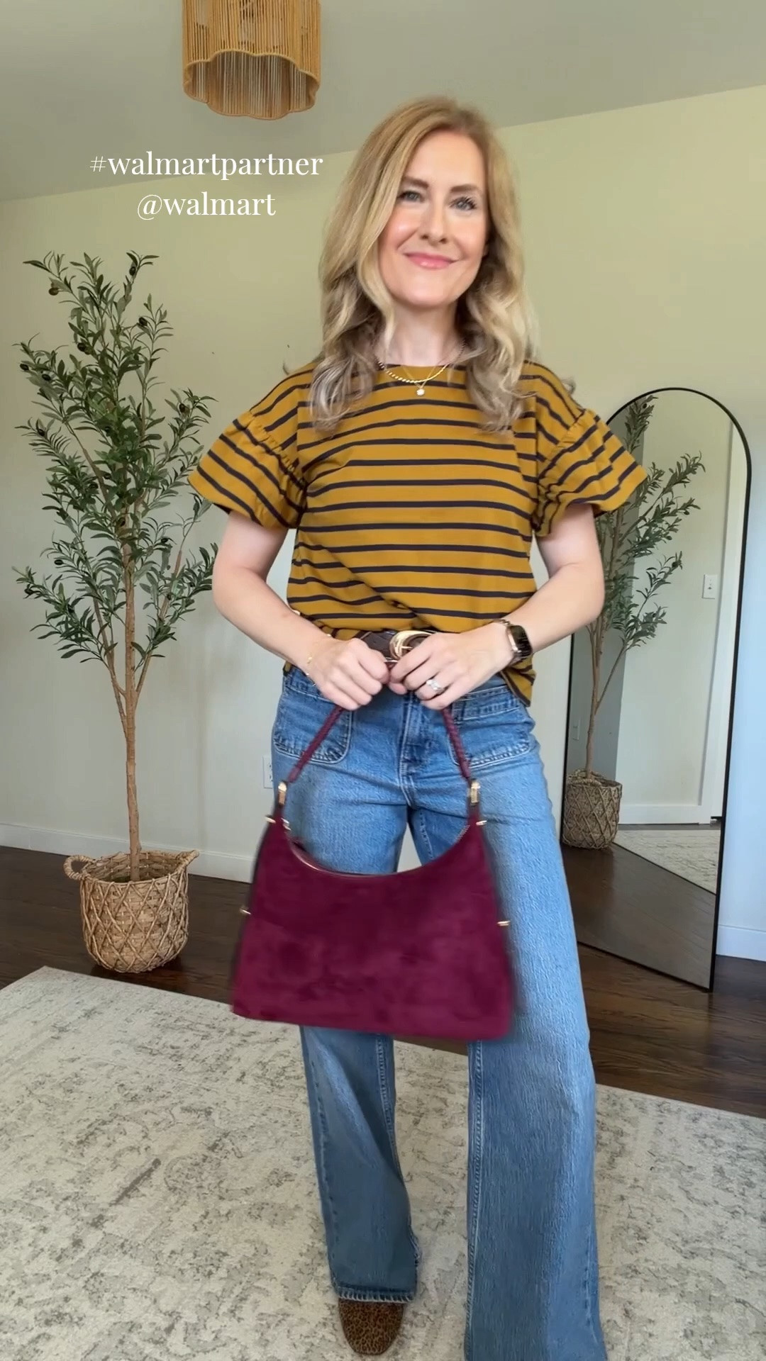 #walmartpartner A classic tee with a little something extra 💛 This striped cotton tee has the cutest ruffle sleeves and looks so good tucked into these flattering high-rise jeans. An easy Walmart outfit I’ll wear on repeat this fall! Fits tts, I’m in a small. #walmart @Walmart #walmartstyle

#LTKOver40 #LTKootd #LTKWorkwear