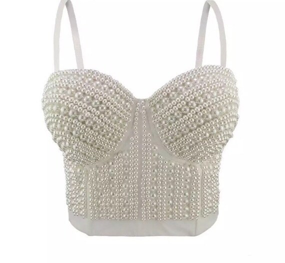Pearl luxury  embellished beaded bustier corset , perfect summer bridal wedding bachelorette | Etsy (US)