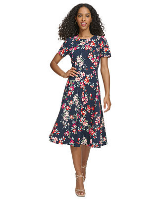 Calvin Klein Women's Printed Midi Dress - Macy's | Macy's