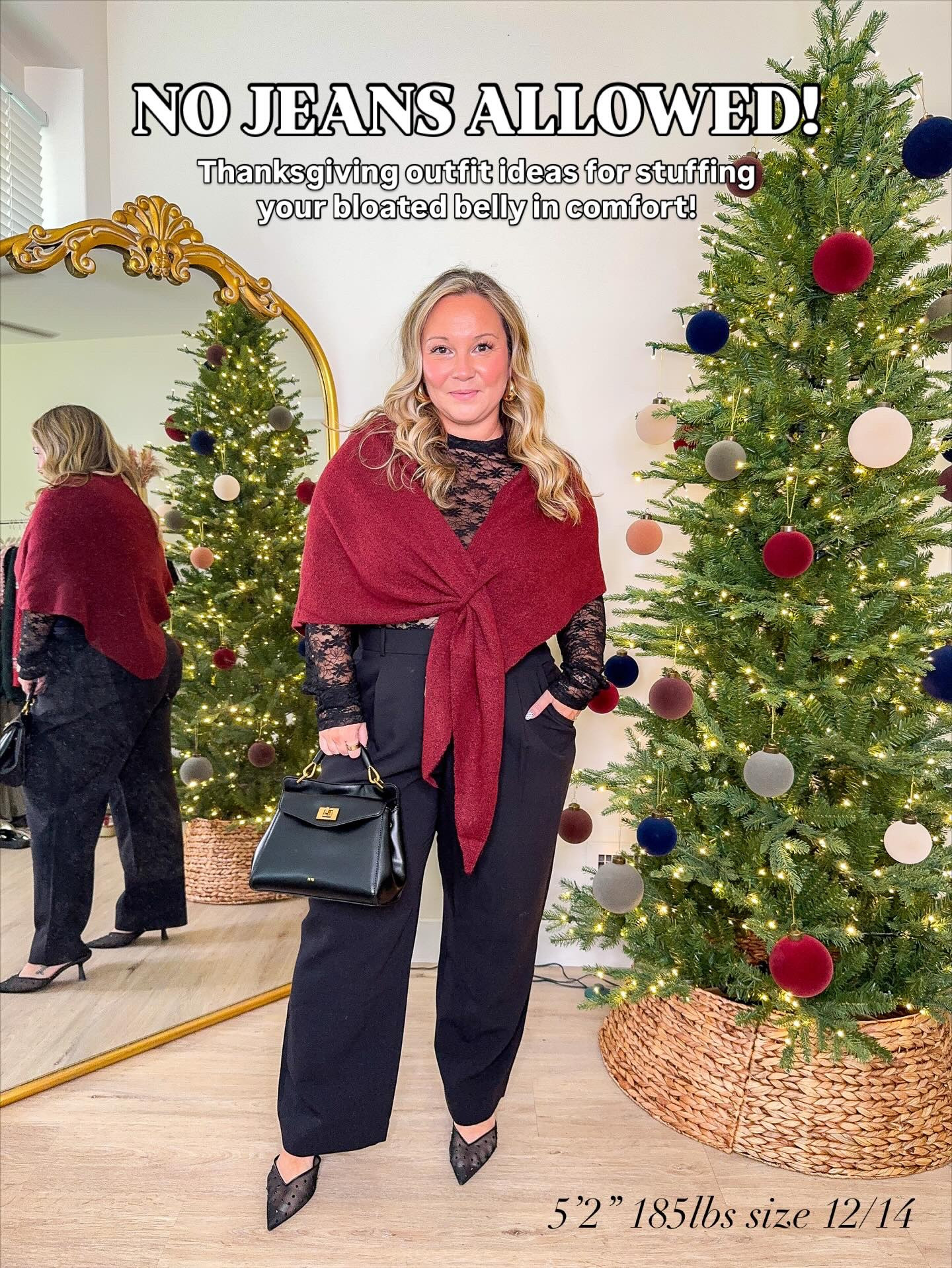 No jeans allowed for Thanksgiving dinner! Not that I don’t have comfy options, but I need a comfy waist band style for the turkey & stuffing consumption and bloated belly! (Thanks perimenopause for the constant bloated belly!🤣) These are all stylish but comfy options for Thanksgiving & Friendsgiving! What one would you wear?! 

#midsizestyle #holidayoutfits #petitestyle #ltkholiday

#LTKMidsize #LTKCyberWeek #LTKHoliday