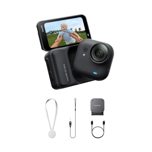 Insta360 GO Ultra - Small 4K Vlogging Camera, Hands-Free, POV Cam, 1/1.28" Sensor, 53g Lightweight, 156° FOV, 200 Min Battery Life, Magnetic Wearable Action Camera for Sports, Vlog，Midnight Black | Amazon (US)