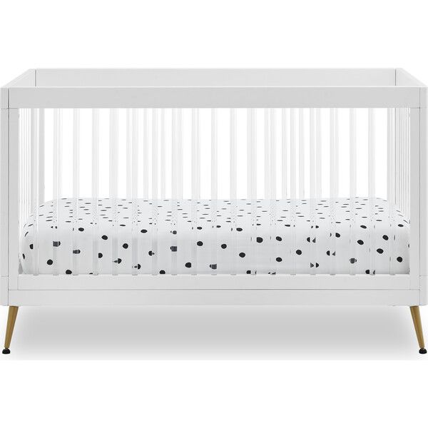 Sloane 4-in-1 Acrylic Convertible Crib Set, Bianca White/Melted Bronze | Maisonette