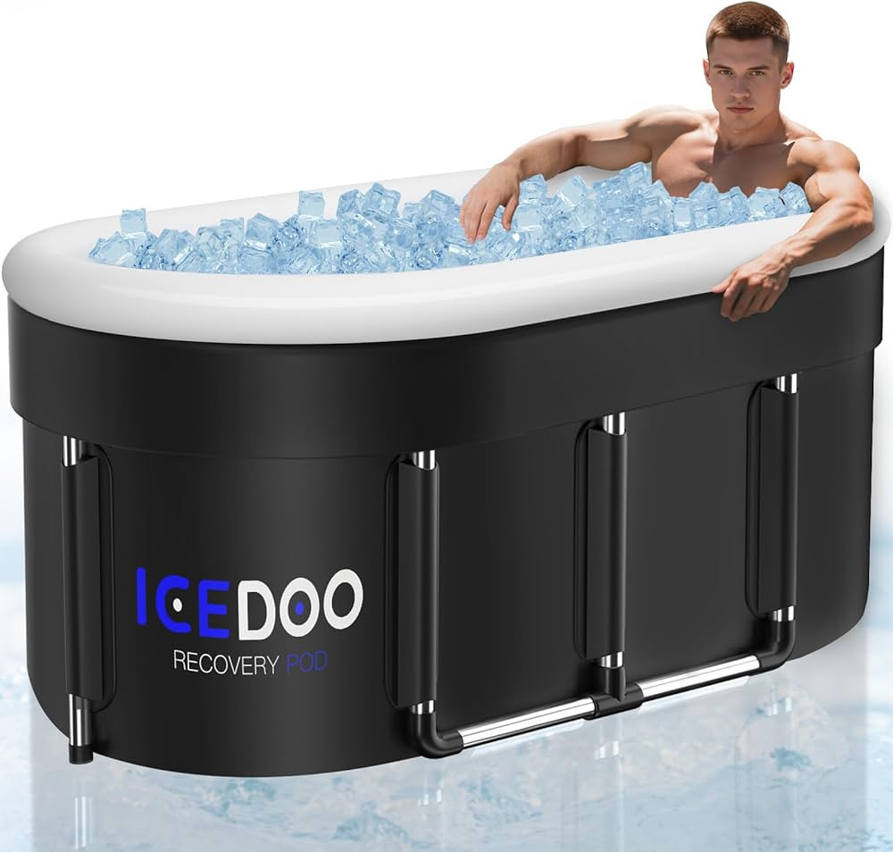 Upgraded 175-Gal Oval Ice Bath Tub with Air Ring, Portable Multi-Layered Cold Plunge Tub - Foldab... | Amazon (US)