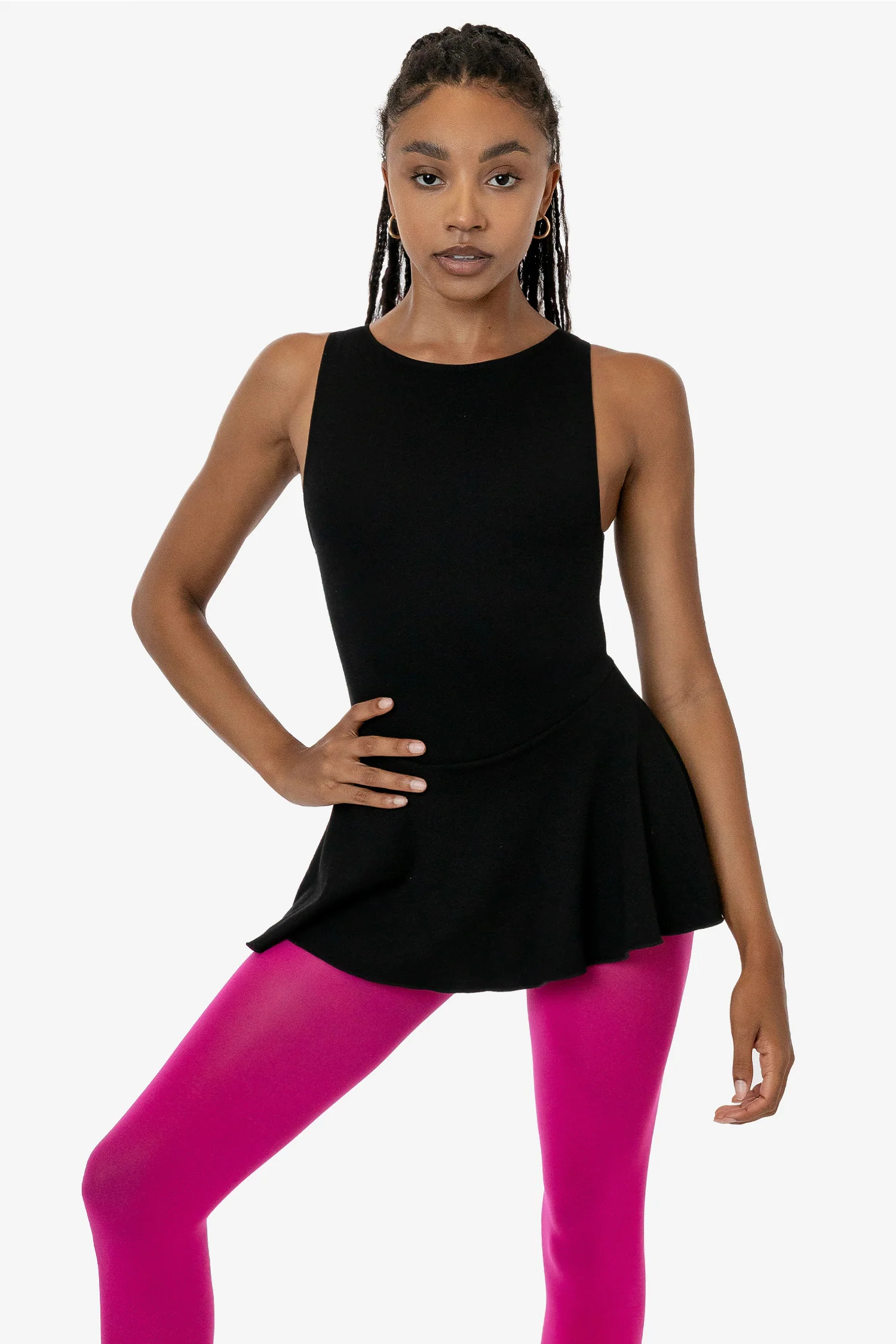 PON413 - Ponte Boatneck Ballerina Skirted Leotard | Los Angeles Apparel