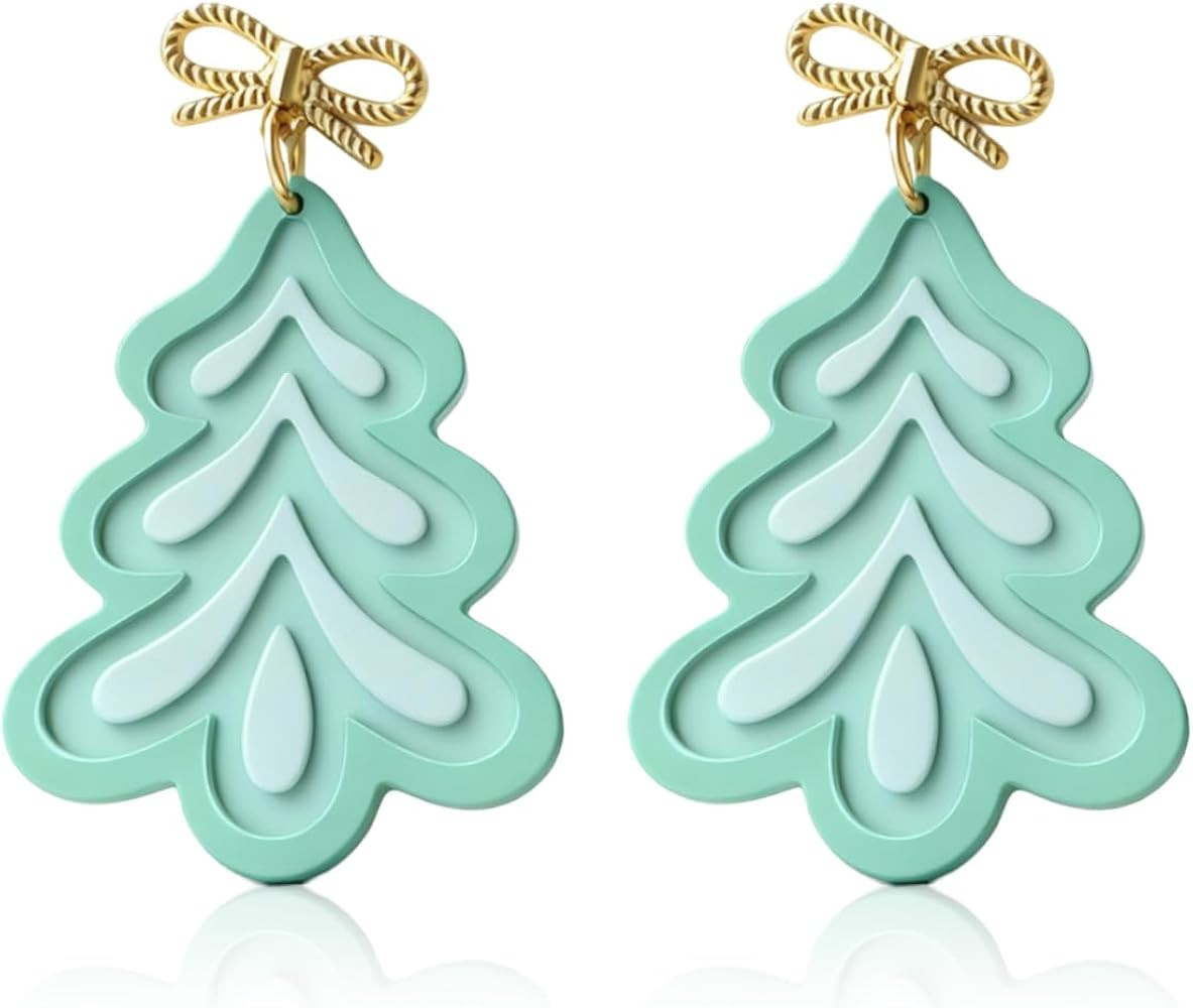 Christmas Earrings for Women Christmas Tree Snowflake Santa Earrings Acrylic Dangle Jewelry Holid... | Amazon (US)
