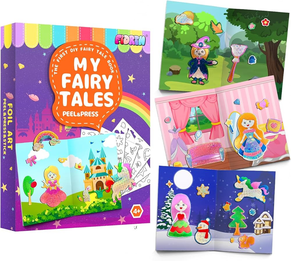 FIDRTH Foil Art & Craft Fun Activity - Unicorns & Princesses - Girl's First Fairy Tale Book, No M... | Amazon (US)