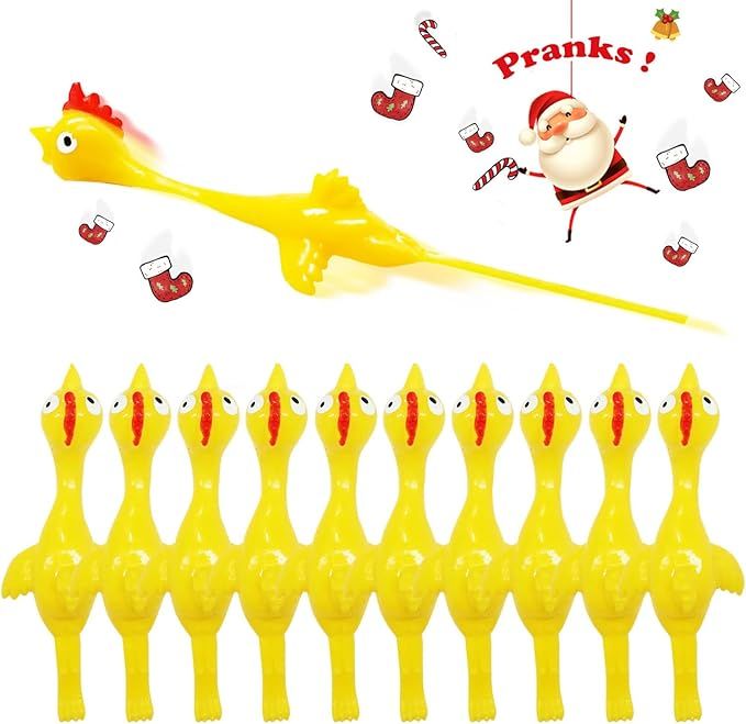 Namii W Slingshot Chicken Rubber Chicken Flick Chicken Flying Chicken Flingers Stress Gag Toys, R... | Amazon (US)