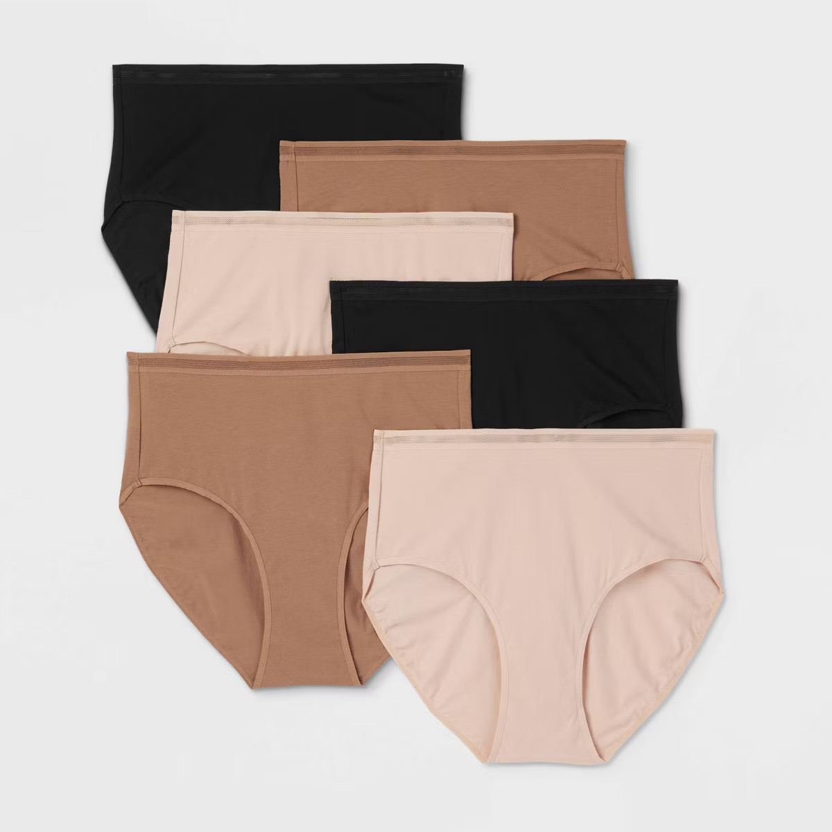 Women's 6pk Cotton Stretch Briefs - Auden™ Assorted Neutral M | Target