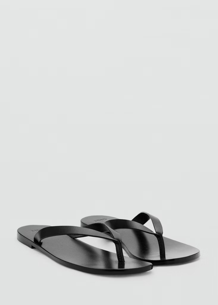 Leather strap sandals black - Woman - 9½ - MANGO | Mango (US/MX/AU)