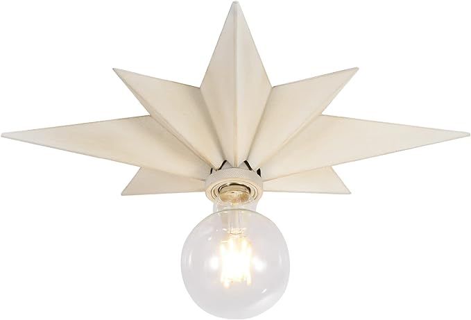 Airposta 16 inch Flush Mount Ceiling Light, Modern Farmhouse White Star Ceiling Light, Vintage St... | Amazon (US)