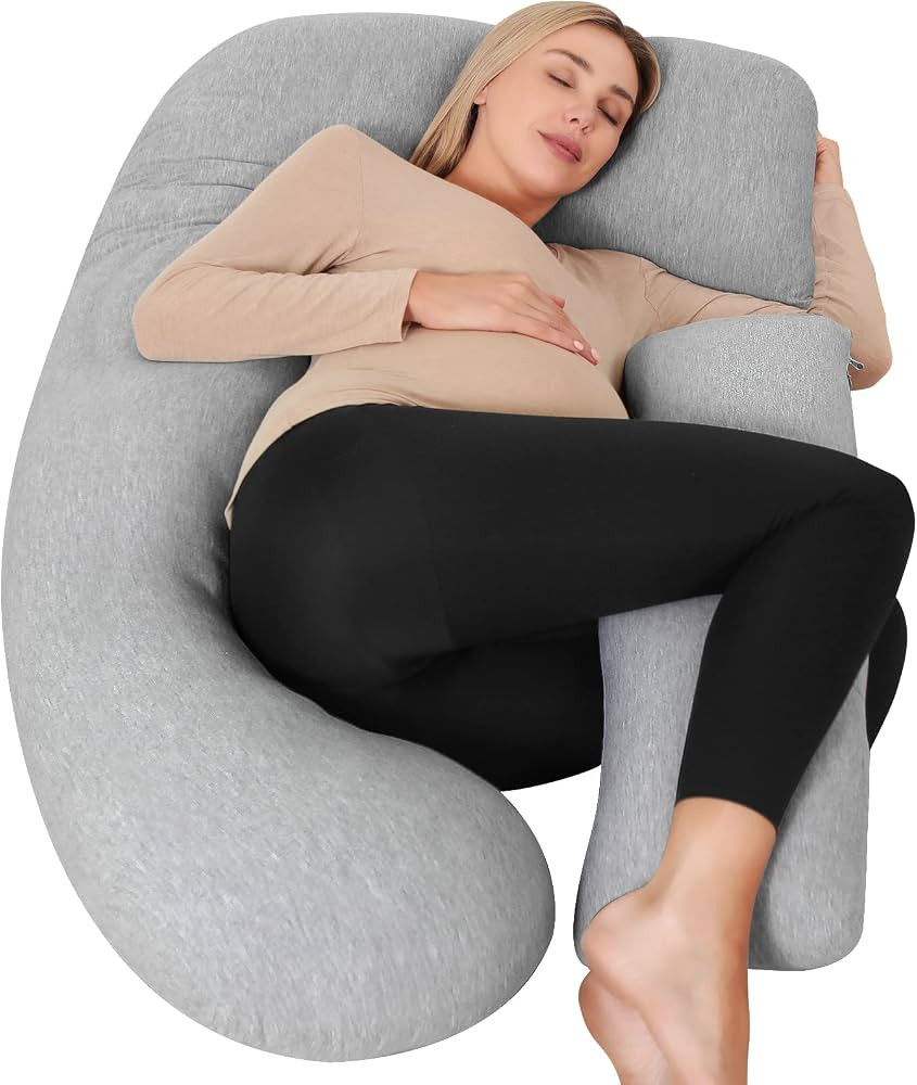 Pregnancy Pillows for Sleeping, U Shape Full Body Pillow, Maternity Pillow with Cooling Removable... | Amazon (US)
