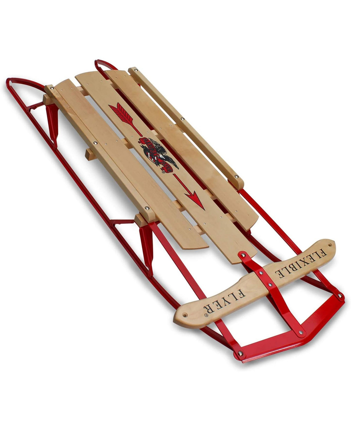 Flexible Flyer Metal Runner Steel & Wood 48" Long Snow Slider Sled for Kids | Macy's