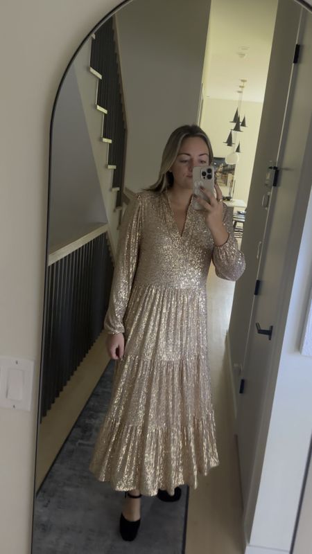 The most stunning and COMFY party dress! The quality is unbelievable for the price. Slightly stretchy sequin fabric and the bodice is FULLY LINED! ✨🥂

I’m in the Medium! If you’re in between sizes, I’d say size down in this brand. But I have broad shoulders and find the Medium fits best through the top without pulling.

Would be great for a work or office holiday party!

#LTKVideo #LTKparties #LTKHoliday