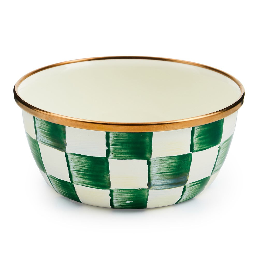 Emerald Check Pinch Bowl | MacKenzie-Childs